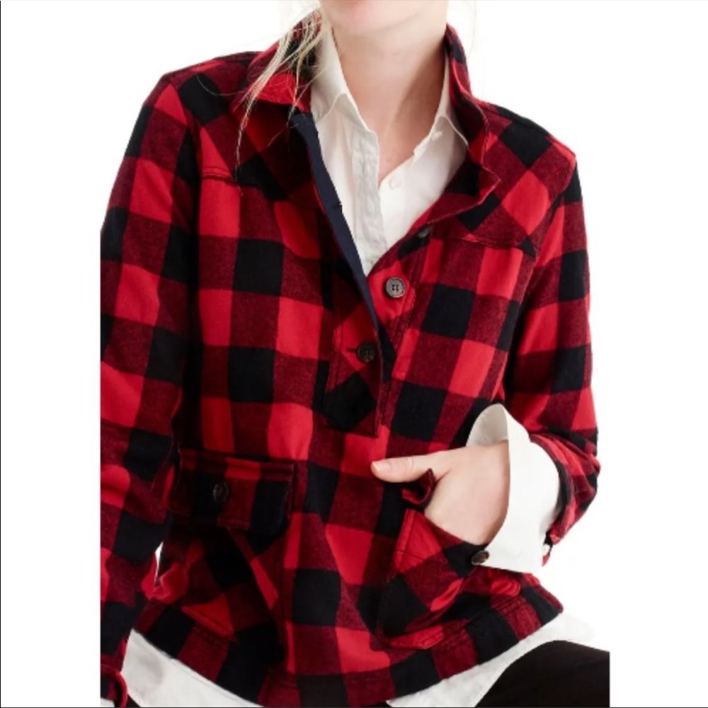 J Crew Buffalo Plaid Wool Blend Pullover SZ SM EUC